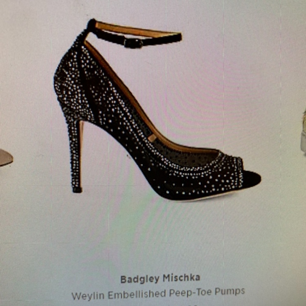 Badgley Mischka Weylin Embelished Peep-toe pump